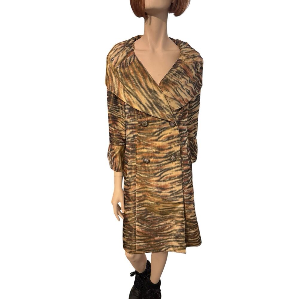 Betsey Johnson Black Label Tiger Coat Size 10 Regency Mobwives Y2K